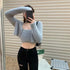Two-Piece Camisole Knitted Vest with Long Sleeve Cropped Cardigan